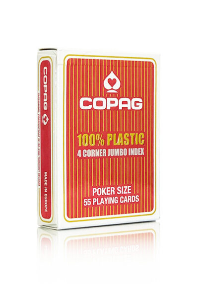Copag Poker Red 100% Plastic - 4 Corner Index